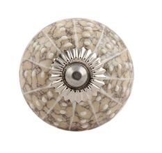 White Intricate Design Embossed Ceramic Crackle Knob